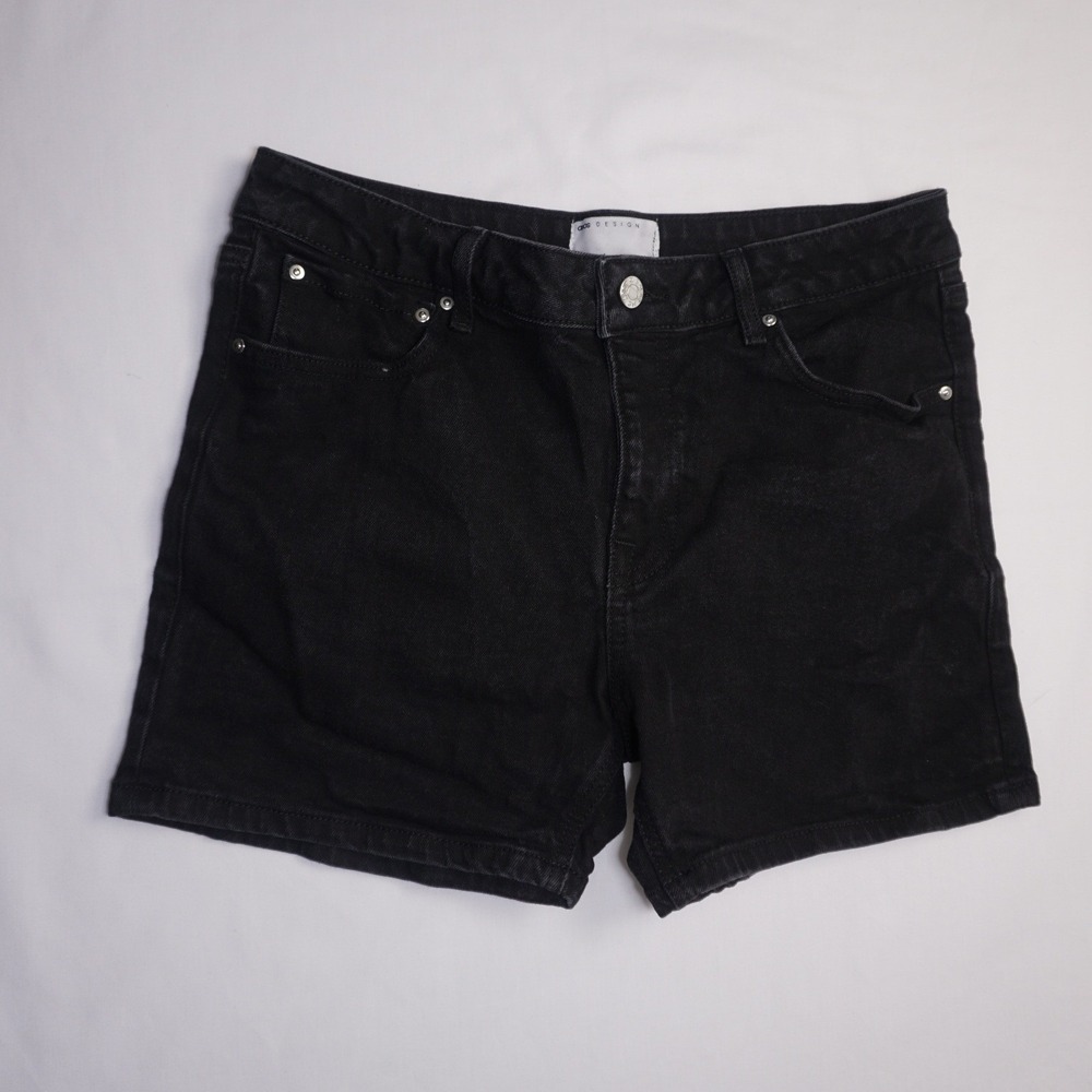 Asos Design W34 Black Denim High Rise Jean Shorts